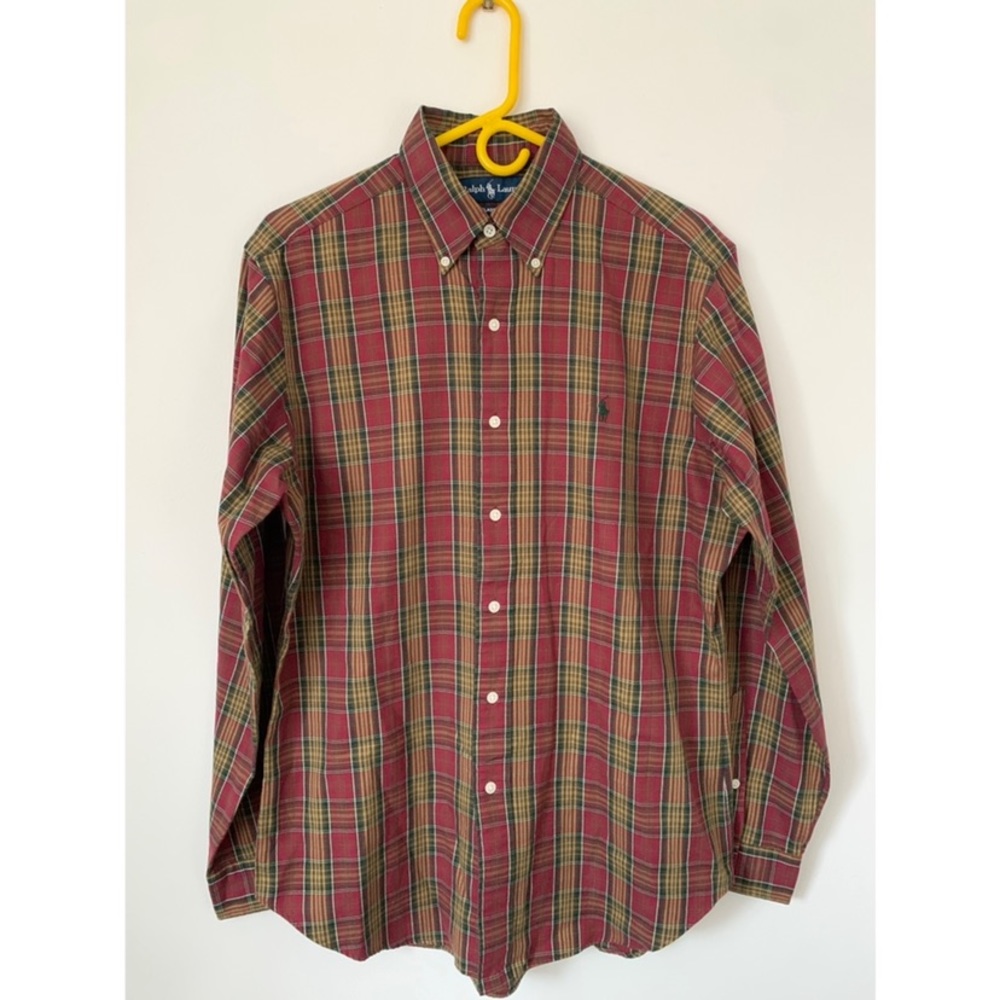 Ralph Lauren lightweight button down shirt, red and yellow
